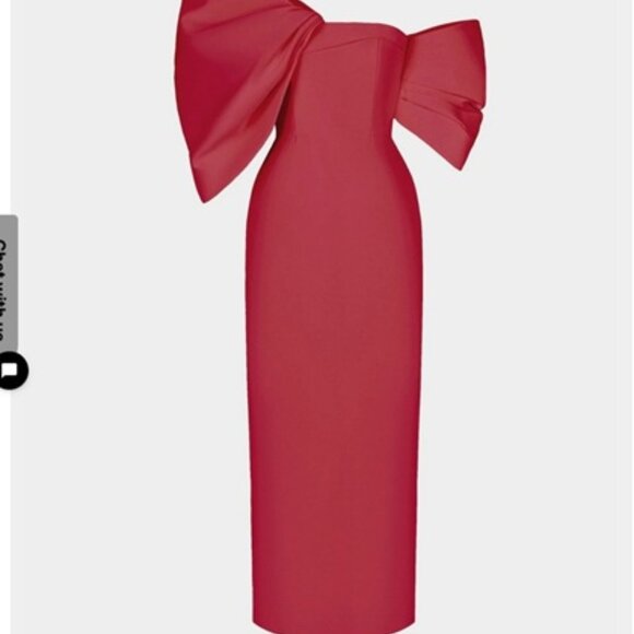 Montsand (Formerly Lobbster) Big Bow Dress | Red Taffeta Statement Gown - Picture 3 of 5